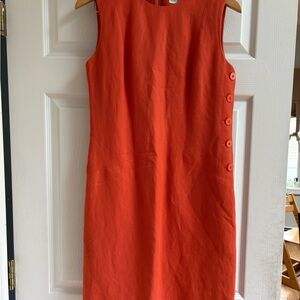 Ann Taylor Orange Sleeveless Sheath Dress